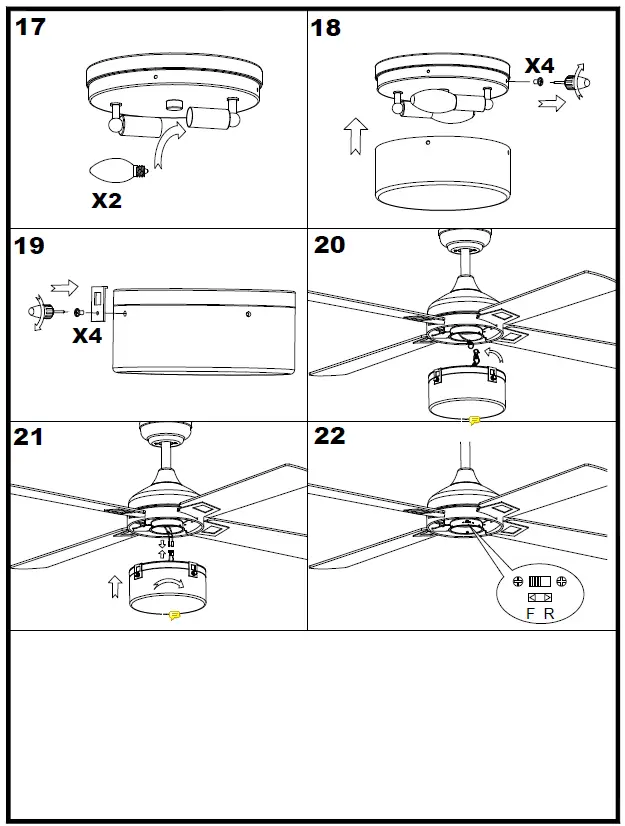 HOMEDEPOT DHMTT2022090203 48 Inch Black 4 Leaf Indoor Ceiling Fan Light AC Motor with Remote Control 5
