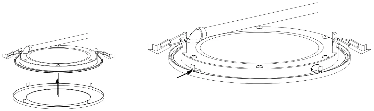 NICOR DLE3 Edge Lit Surface Mount LED Downlight Colored Trim