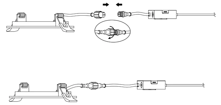 NICOR DLE3 Edge Lit Surface Mount LED Downlight driver wire
