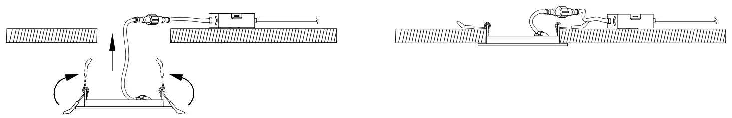 NICOR DLE3 Edge Lit Surface Mount LED Downlight side of fixture