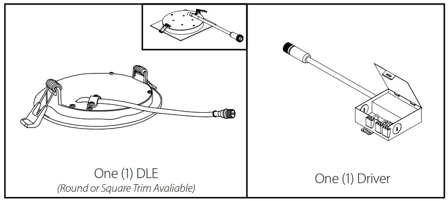 NICOR DLE3 Edge Lit Surface Mount LED Downlight