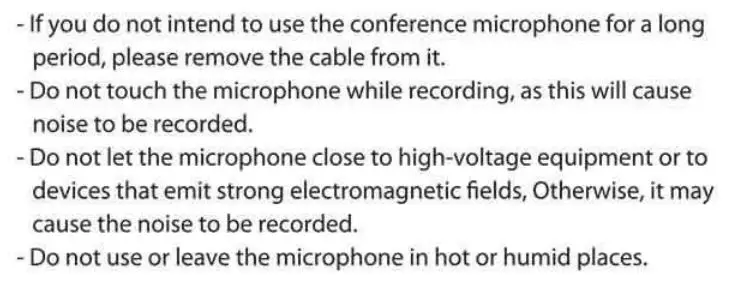BOYA BY-BMM300 Omnidirectional Conference Microphone Speaker Instruction Manual - Important