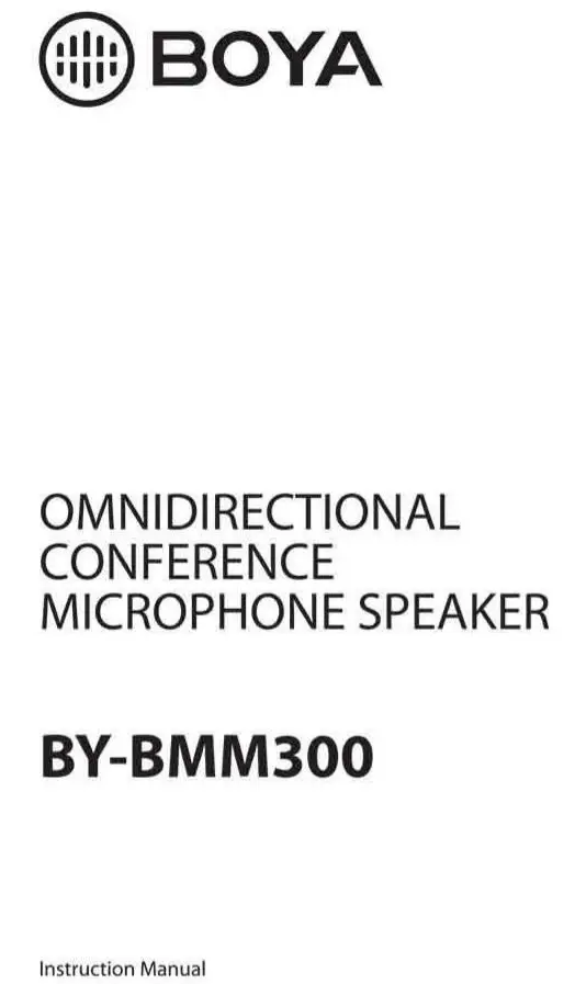 BOYA BY-BMM300 Omnidirectional Conference Microphone Speaker Instruction Manual