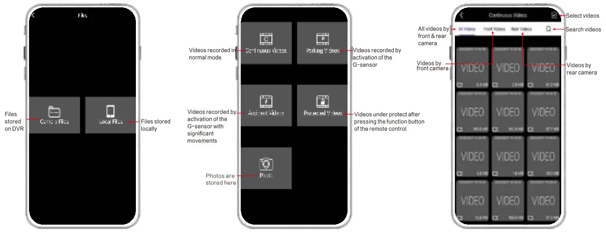 NNOVV K3 Dash Cam - App Interface 2