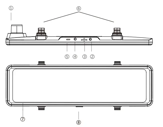Redtiger T27 Front and Rearview Mirror Dash Cam - fig1