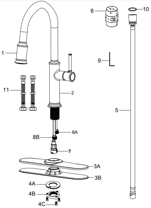 Kraus KPF-1680 Sellette Single Handle Pul-Down Kitchen -