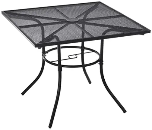 GLOBAL INDUSTRIAL 62079 Square Steel Mesh Outdoor Cafe Table