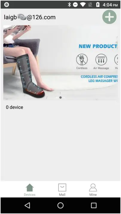 COMFIER CF 4101APP Hand Massager - upper right corner