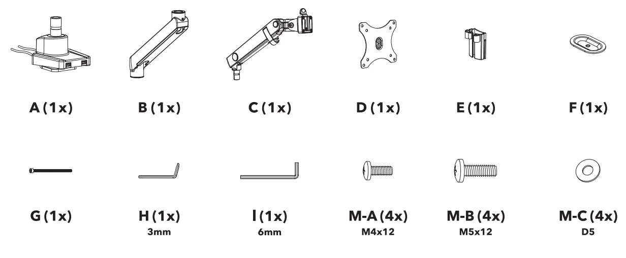 AlzaErgo APW-EGARS65BU ErgoArm S65B Essential USB Monitor Arm - tools