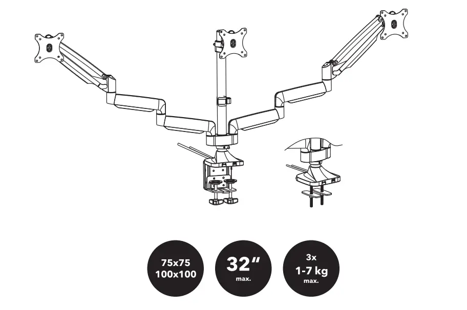 AlzaErgo APW-EGART05SU ErgoArm T05S USB Monitor Stand for Desktop