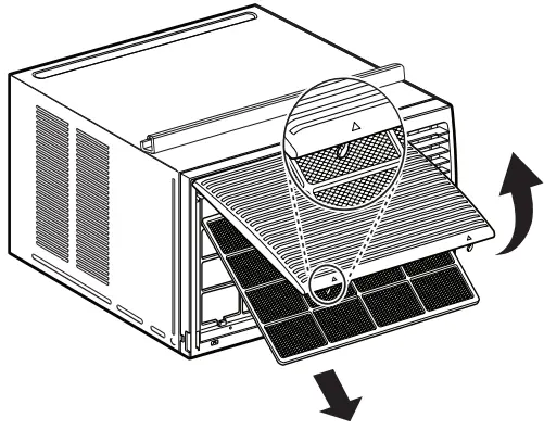 LG LW8023HRSM Window Air Conditioner - pulling the filter