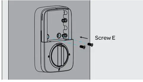 Ultraloq U-Bolt Pro V2.4 Installation Guide - Attach interior Assembly to mounting plate and tighten 2 screws E