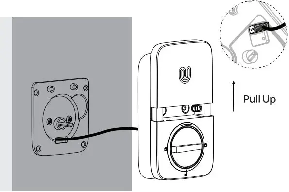 Ultraloq U-Bolt Pro V2.4 Installation Guide - Insert the connector of the cable to the socket on interior assembly