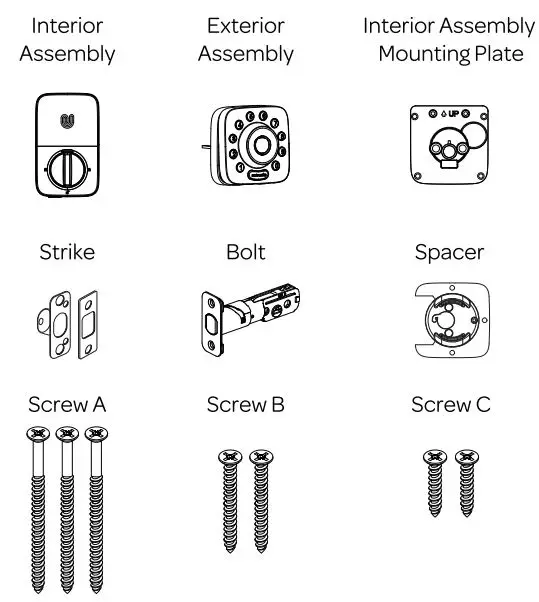 Ultraloq U-Bolt Pro V2.4 Installation Guide - Packing List