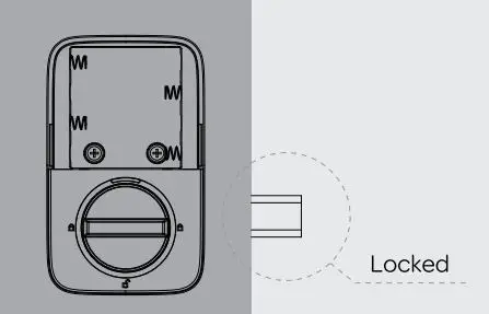 Ultraloq U-Bolt Pro V2.4 Installation Guide - Rotate the knob and keep it in a horizontal position to stay locked