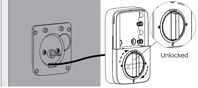 Ultraloq U-Bolt Pro V2.4 Installation Guide - Rotate the knob and keep it in a vertical position