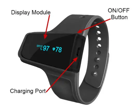 Checkme O2 Wireless Wrist Pulse Oximeter - Display