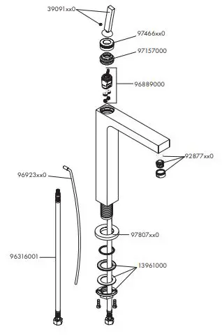 AXOR 39031000 Citterio Wash Basin Mixer fig9