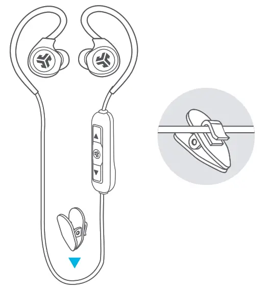 Fit Sport 3 Wireless Fitness Headphones - CABLE CLIP USE 1
