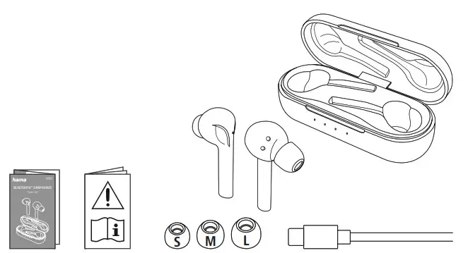 hama 00184073 Spirit Go Bluetooth Earphones - Package contents