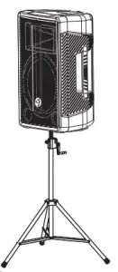 Mount a loudspeaker on a tripod stand