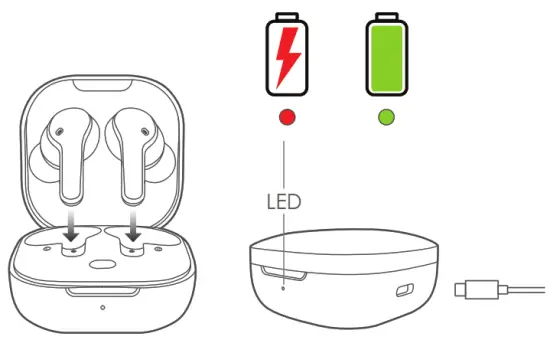 BOOMPODS BTWSWH Bassline Compact True Wireless Earbuds - Charge Case