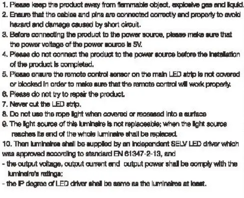Shenzhen Bason Electronics Technology E114B LED Strip Light Instruction Manual - Disclaimer