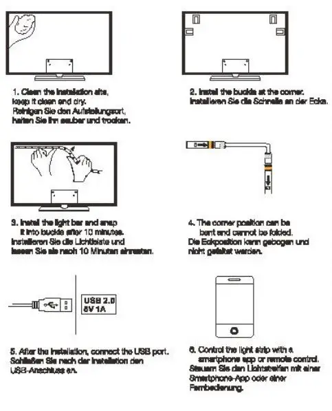 Shenzhen Bason Electronics Technology E114B LED Strip Light Instruction Manual - Installation Diagram