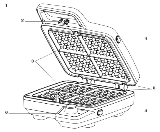RICARDO 63413 Waffle Maker Machine - PARTS IDENTIFICATION14