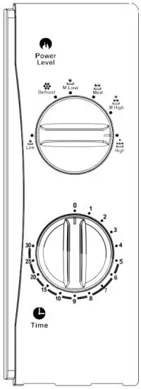 H Koenig vio6 20L 24.5cm Microwave - CONTROL PANEL