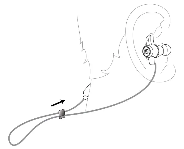 Tighten the sliding cable cinch