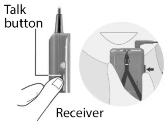 thomann 463216 Talkback Receiver - button twice in quick