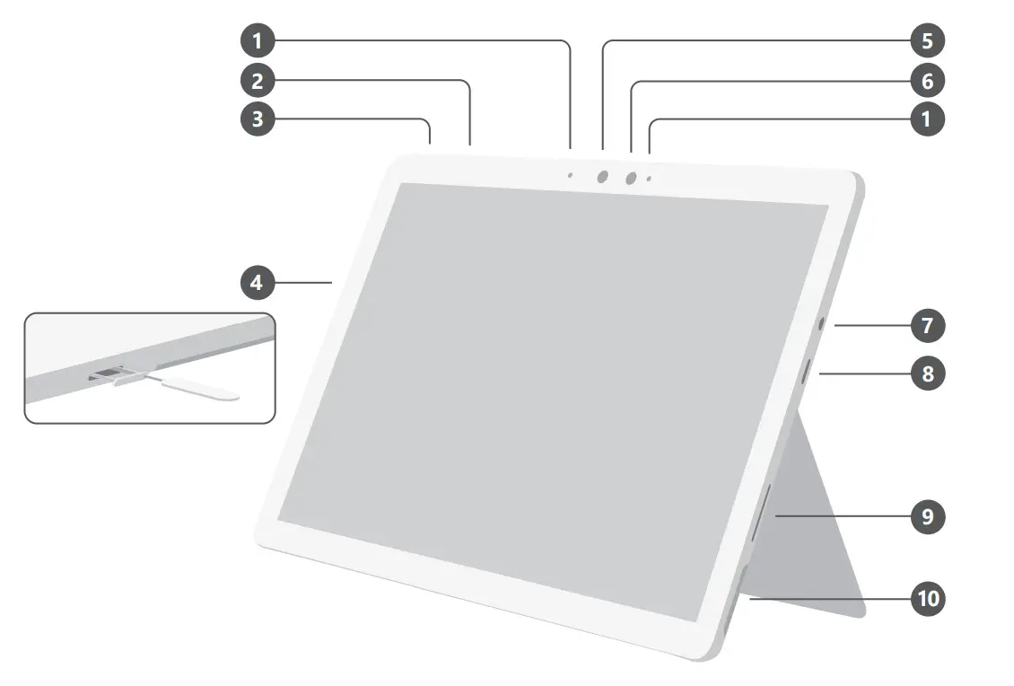 Microsoft Surface Go 3 2 in 1 Portable Tablet Laptop - Fig