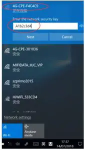 4G LTE LTE CPE Wireless WiFi Router User Manual Set up a WiFi connection