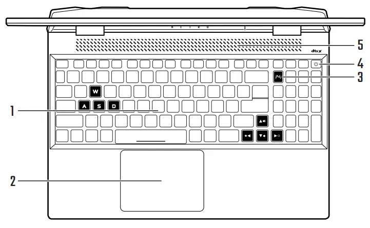 acer AN515 46 Nitro 5 Portable Laptop - Keyboard view