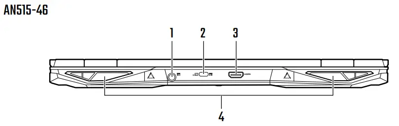 acer AN515 46 Nitro 5 Portable Laptop - Rear view