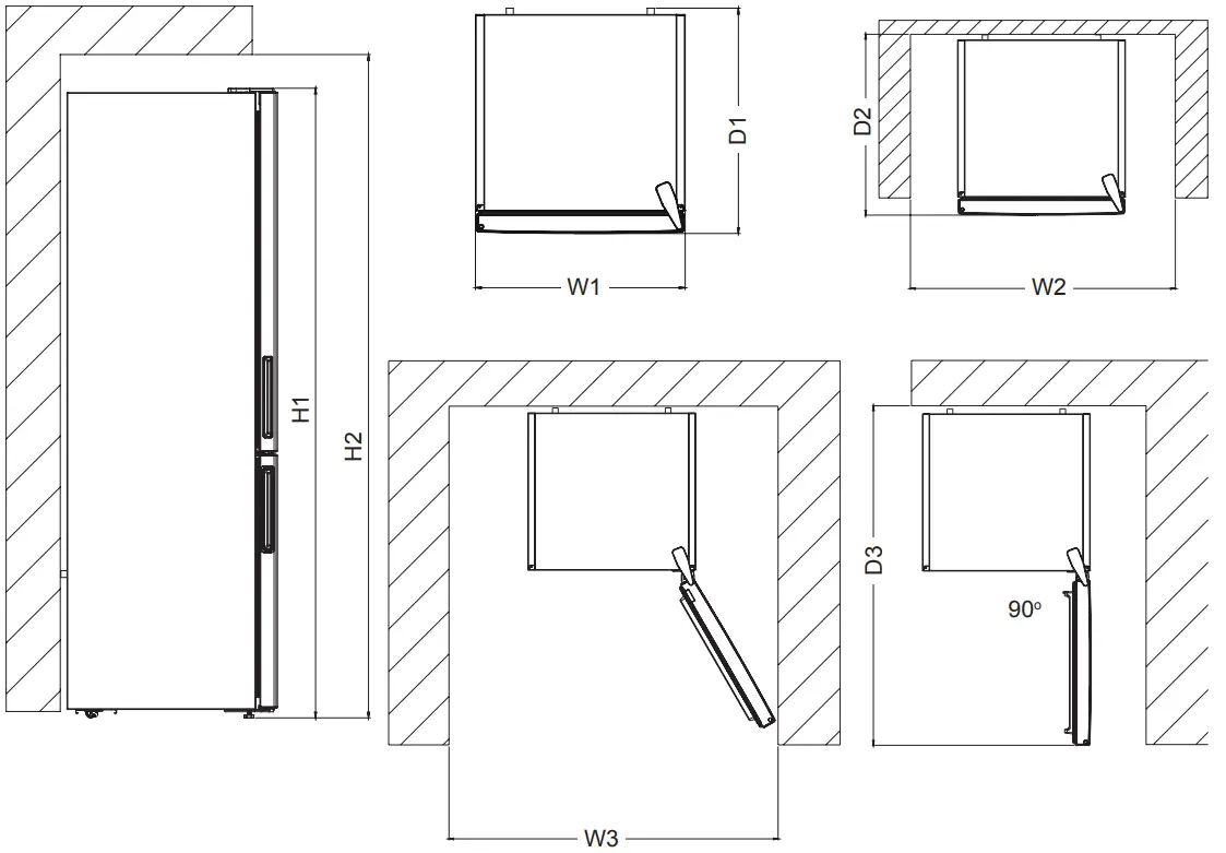 MontPellier MFF155W 152cm Fridge Freezer - 3