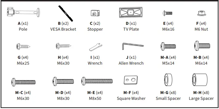VIVO-STAND-TV00M4-Bolt-Down-TV-Mount-fig-1