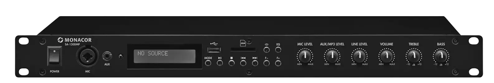 MONACOR SA-130DMP Stereo Mixing Amplifier with MP3 Player