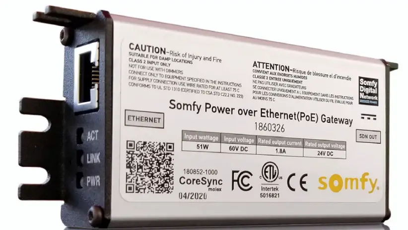 somfy SO1860326 SDN Power Over Ethernet Gateway