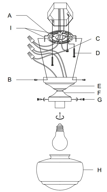 Hunter 19048 Saddle Creek Three Light Linear Chandelier - fig 1