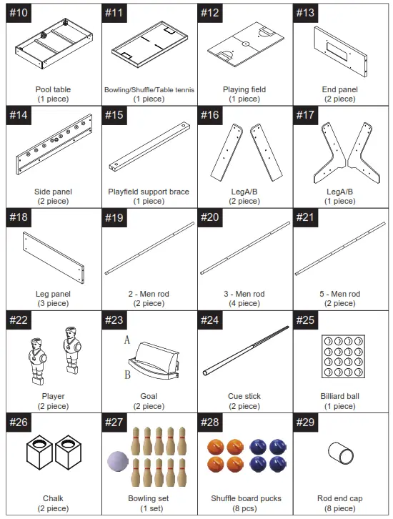 SereneLife SLMTGTFD81B 48 Inch 5 in 1 Foldable Multi-Function Game Table - 1