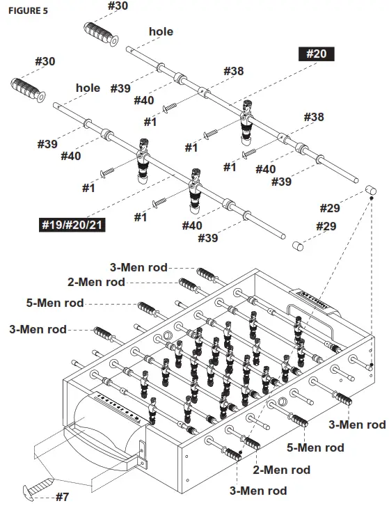 SereneLife SLMTGTFD81B 48 Inch 5 in 1 Foldable Multi-Function Game Table - 5