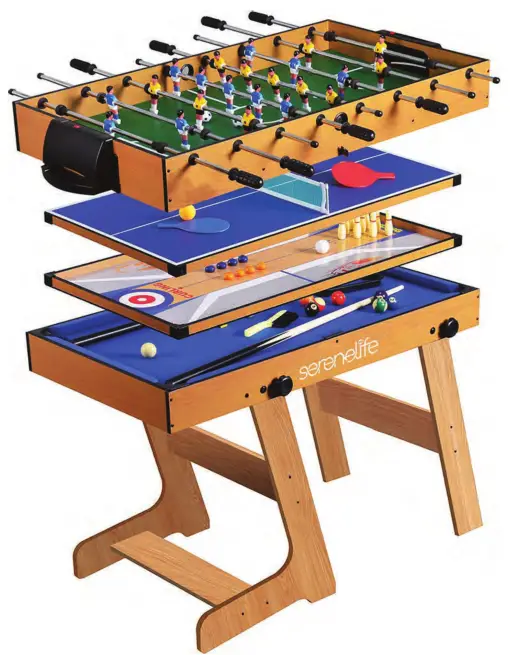 SereneLife SLMTGTFD81B 48 Inch 5 in 1 Foldable Multi-Function Game Table - 7