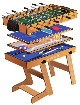 SereneLife SLMTGTFD81B 48 Inch 5 in 1 Foldable Multi-Function Game Table
