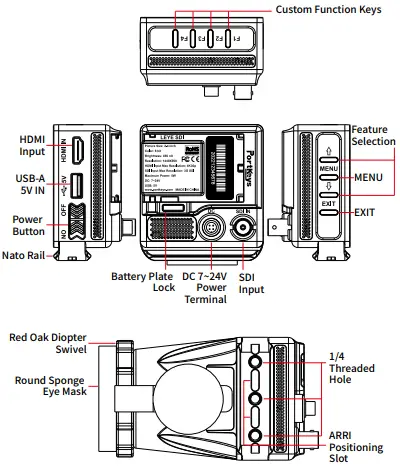 PORTKEYS LEYE SDI 3G-SDI and HDMI 2.4 Inch LCD Electronic Viewfinder-fig2