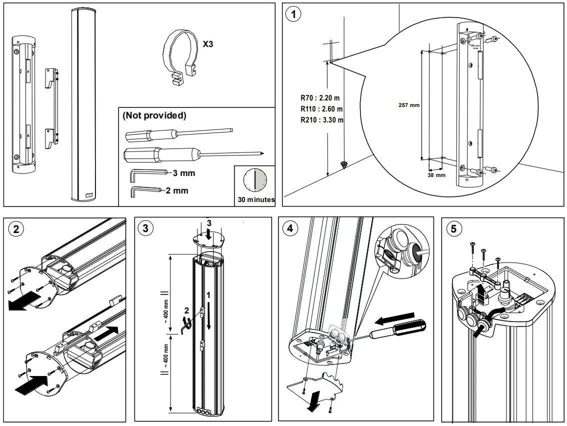 Active audio R210TC RayOn Single Channel Column Loudspeaker - figure5