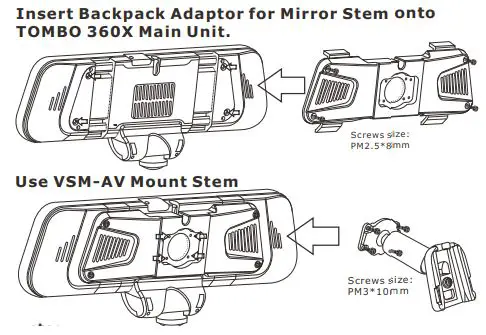 RYDEEN TOMBO 360X Surround View Frameless Rearview Mirror User Guide - Universal Mount Solution