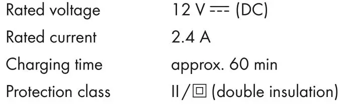 PARKSIDE 405829 Cordless Led Work Light 12V - OUTPUT
