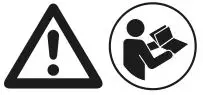 warning and read book icon